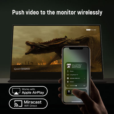 1080p 5ms Monitor de pantalla táctil por USB, Monitor de pantalla táctil inalámbrica de 11 mm Para PC