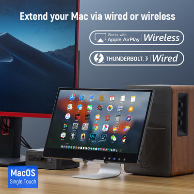 1080p 5ms Monitor de pantalla táctil por USB, Monitor de pantalla táctil inalámbrica de 11 mm Para PC