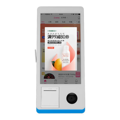 calidad  Restaurant Self-service Ordering Counter Kiosk Windows 8+128GB Self-service Payment Kiosk with Printer Nfc QR Code Scanner fábrica