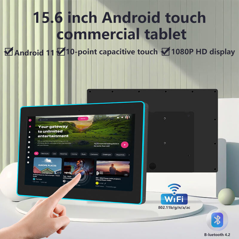 15.6 pulgadas RK3566 NFC POE Power Tablet PC Mural de reunión Android Tablet con luz LED