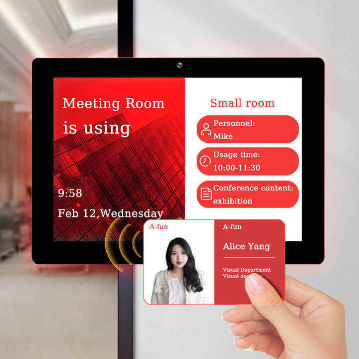 Sistema de reserva de salas de reuniones de 14 pulgadas RK3568 Tablet Android con luz LED de entorno para salas de conferencias