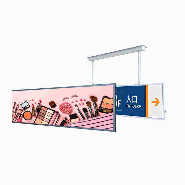 24 pulgadas de resolución ultra ancha de tipo de barra extendida de publicidad LCD La opción perfecta para el comercio minorista de estantes de supermercados