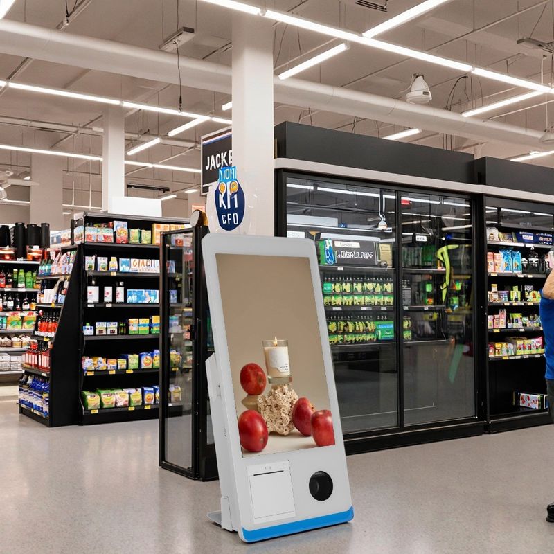 Supermercado Checkout pantalla táctil todo en uno caja registradora de 15,6 pulgadas terminal POS de kiosco de autoservicio con pago NFC QR
