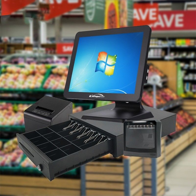 Impresora de transferencia térmica y visualización del cliente para el pago en efectivo sin complicaciones en el sistema POS del centro comercial
