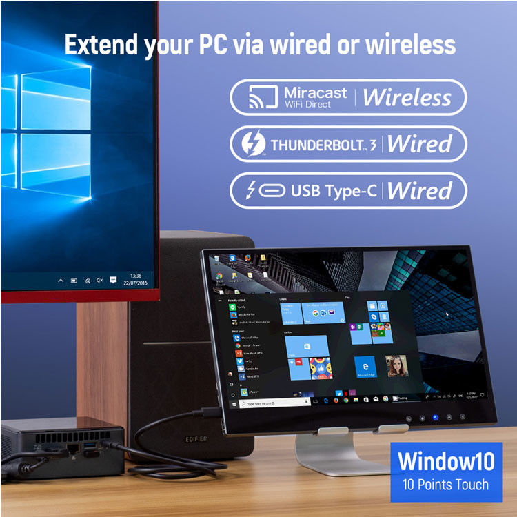 Hopestar 15,6 pulgadas Ultra-Slim Full HD IPS Monitor de pantalla táctil para uso comercial e industrial