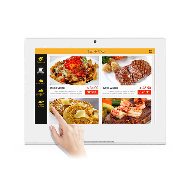 Tableta Android de escritorio POE NFC RK3288 de 10.1 pulgadas, tipo L, para restaurante